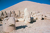 Nemrut Dagi Milli Parki, the tomb of King  Antiochos I, west terrace, statues of the eagle, Apollo and Commagene goddess